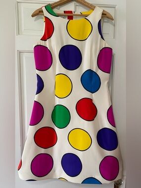 Vintage Dress with Multicolor Polka Dots